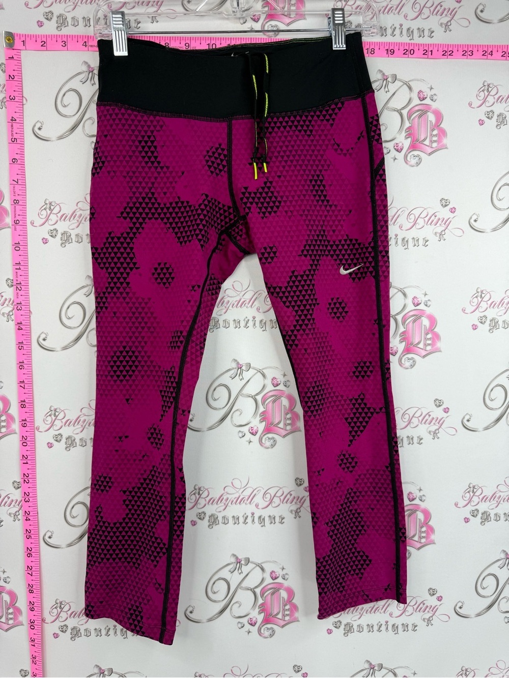 Nike dri-fit leggings tights stretchy pocket Pink & Black Active Leggings